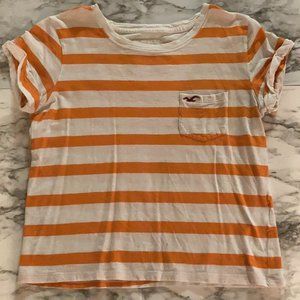 Hollister Orange Striped Crop Top